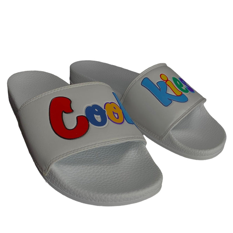 Cookies Original Mint Logo Faux Leather Slides (White) 1558A6254