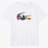 Lacoste Sport Patchwork Crocodile Print T Shirt (White) TH0822