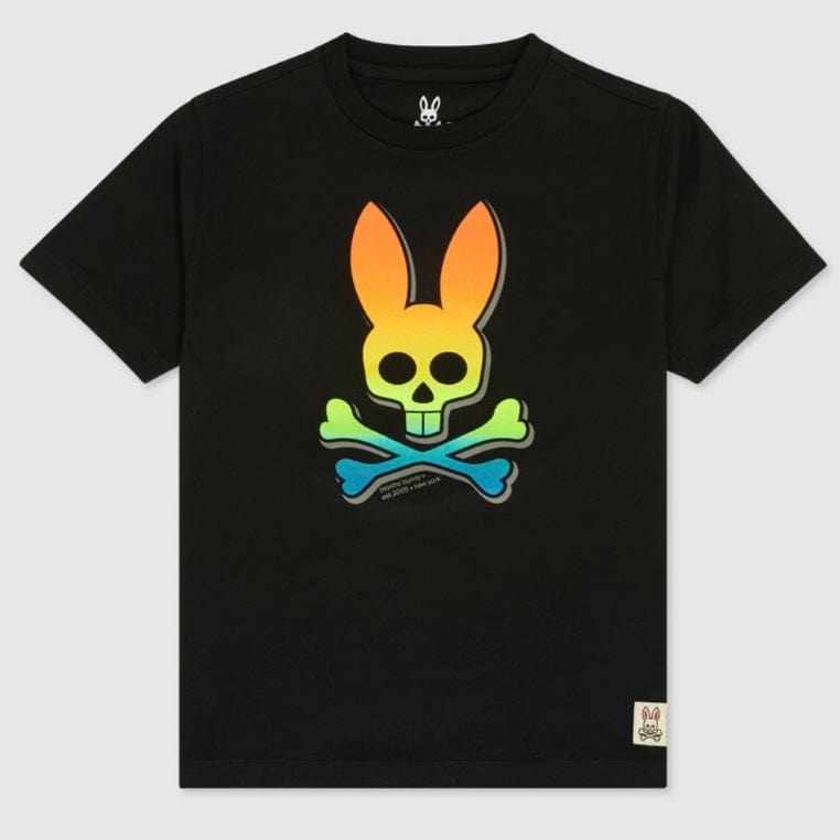 Kids Psycho Bunny Lowca Graphic Tee (Black) B0U310Q1PC