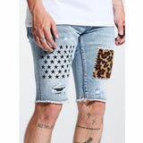 Embellish Summit Patchwork Shorts (Blue) EMBSP221-135