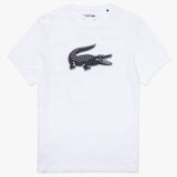 Lacoste Sport 3D Print Crocodile Breathable Jersey T Shirt (White/Navy) TH2042