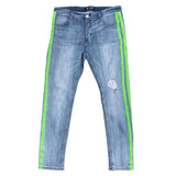 Niniva Rinse Volt Striped Jean (Green) - NIN326