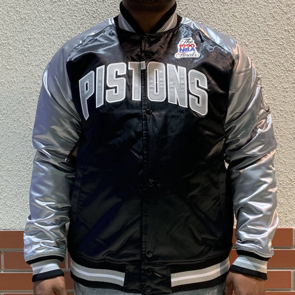 MITCHELL AND NESS 2 TONE PISTONS SATIN JACKET