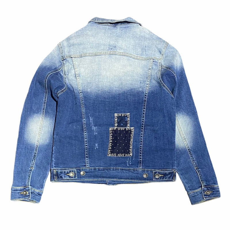 Crysp Bering Denim Jacket (Blue Patchwork) CRYSPSP121-203