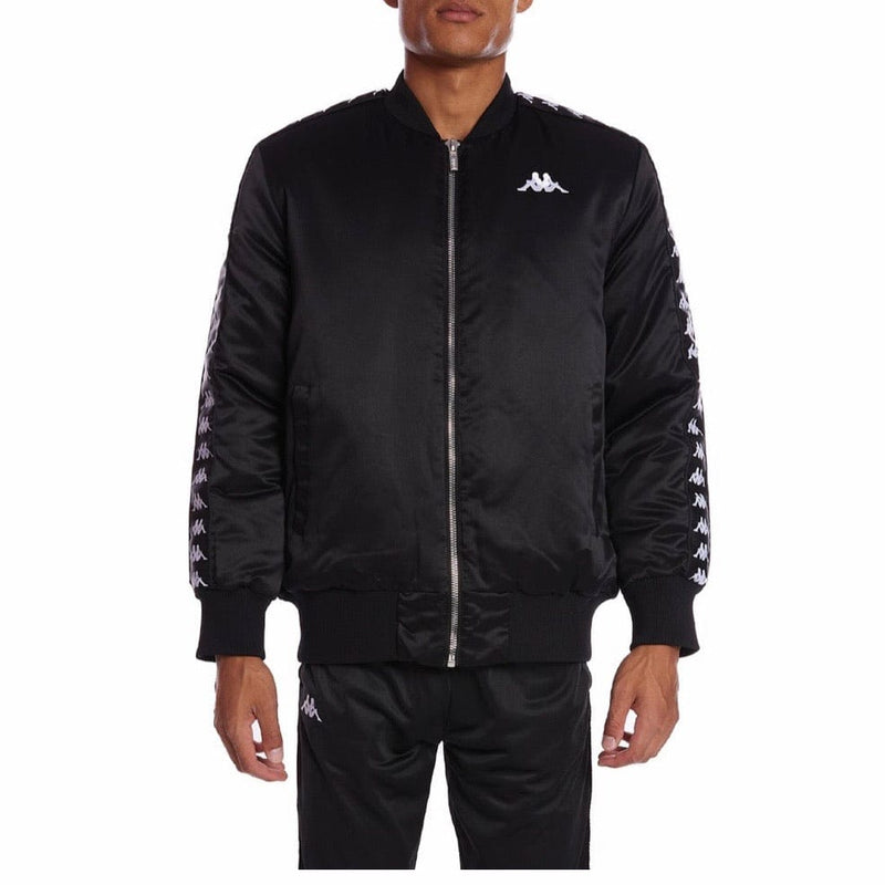 Kappa 222 Banda Bawer Bomber Jacket (Black/White)