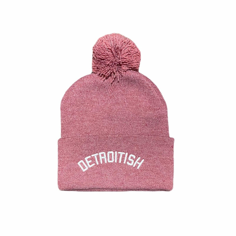 Ink Detroit Detroitish Pom Pom Beanie (Burgundy)