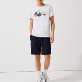 Lacoste Sport Patchwork Crocodile Print T Shirt (White) TH0822