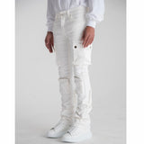 Pheelings Never Look Back Cargo Flare Stack Denim (White)