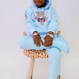 Kids Jordan Craig Invincible Plush Pullover Hoodie (Sky) 8446HK