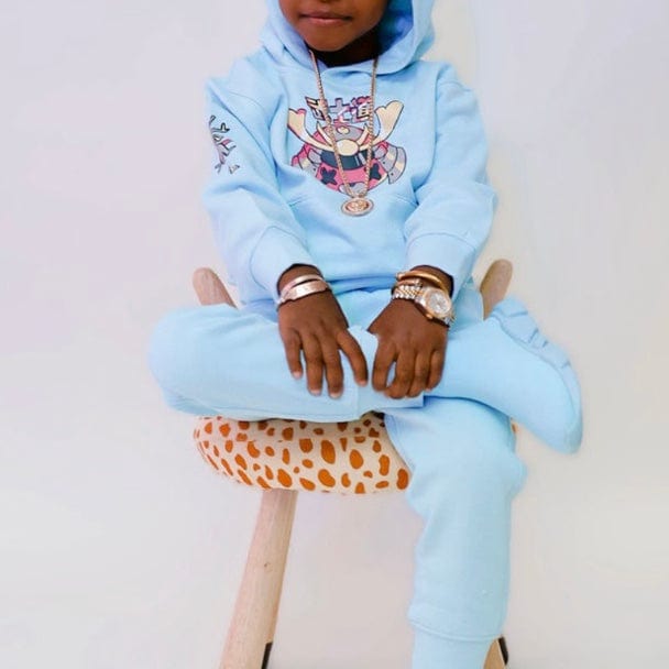 Kids Jordan Craig Invincible Plush Pullover Hoodie (Sky) 8446HK