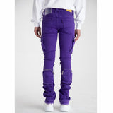 Pheelings Never Look Back Cargo Flare Stack Denim (Purple)