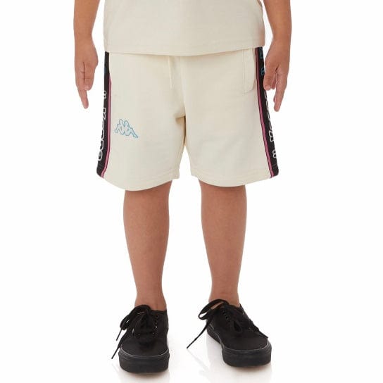 Kids Kappa Logo Tape Asved 2 Shorts (Cream/Black-Blue/White) 34152QW