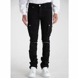 Pheelings Never Look Back Cargo Flare Stack Denim (Black)