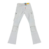 Pheelings Never Look Back Cargo Flare Stack Denim (White)