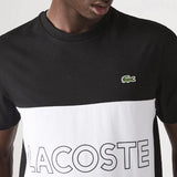 Lacoste 3D Lettered Colorbock Crew Neck T Shirt (Black/White/Grey) TH7059