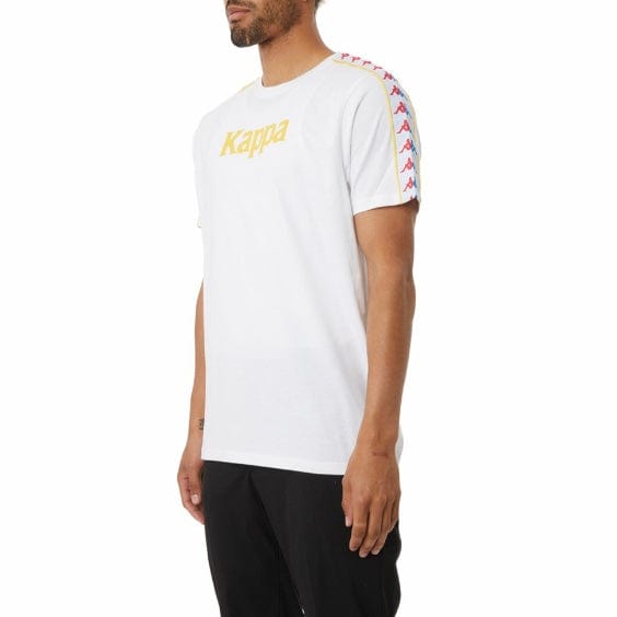 Kappa Authentic Bendoc T Shirt (White/Fuchsia-Blue/Yellow) 37155NW