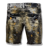 Kids Jordan Sparta Striped Denim Shorts (Gold) J3168SK