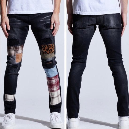 Embellish Kion Denim Jeans (Black Patchwork) EMBSP221-125