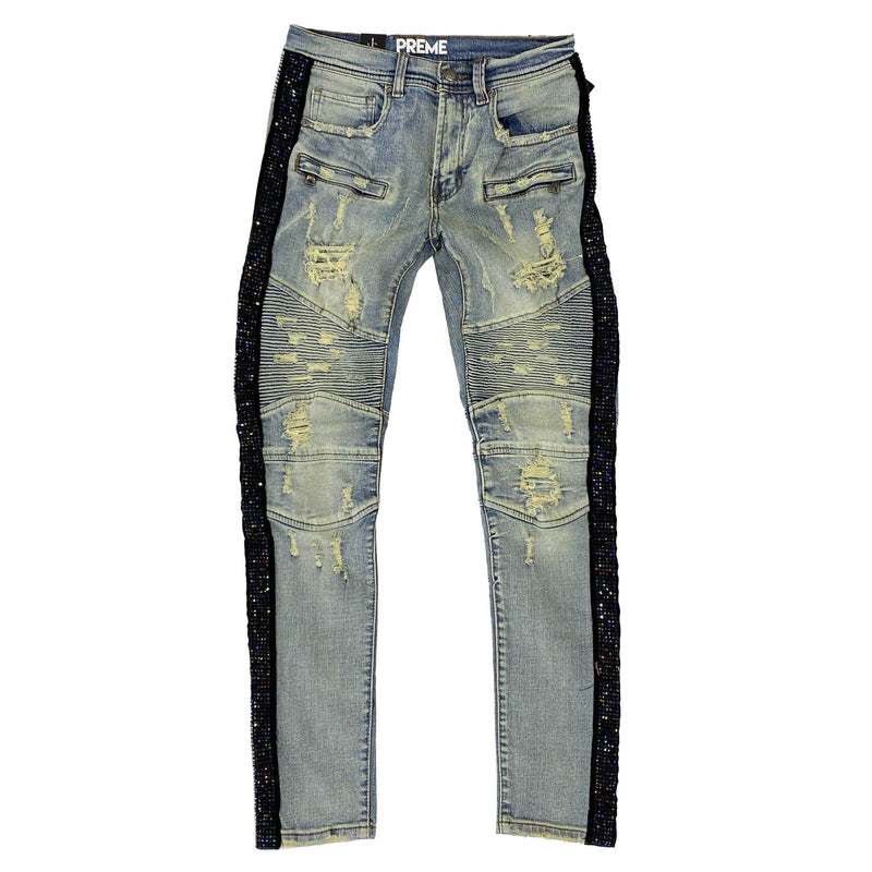 Preme Moto Jean Multi Stone  (Indigo)