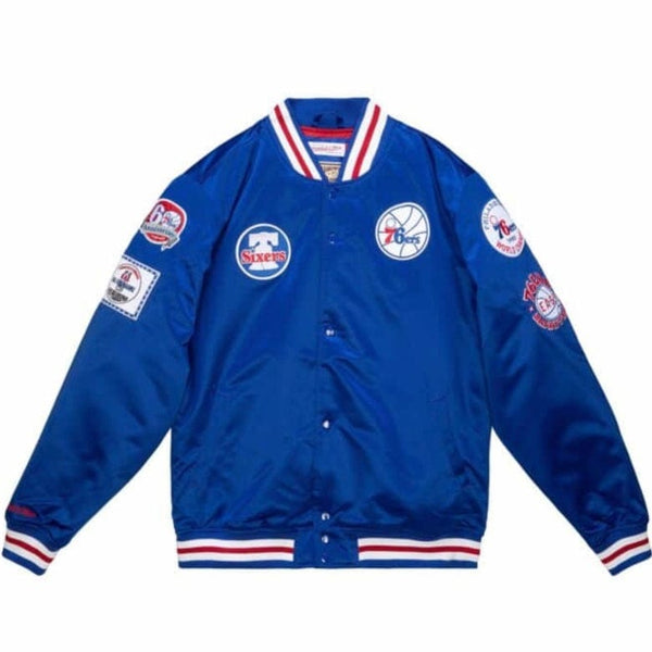 Mitchell & Ness Nba Philadelphia 76ers Champ City Satin Jacket (Royal)