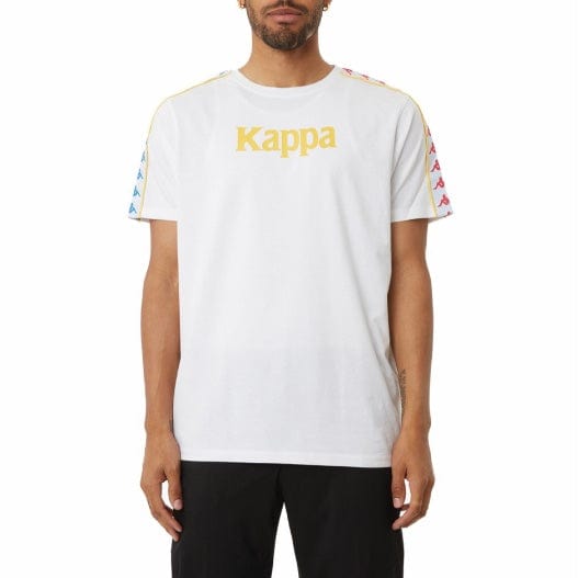 Kappa Authentic Bendoc T Shirt (White/Fuchsia-Blue/Yellow) 37155NW