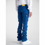 Pheelings Never Look Back Cargo Flare Stack Denim (Royal Blue) - PH-SS22