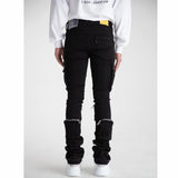 Pheelings Never Look Back Cargo Flare Stack Denim (Black)