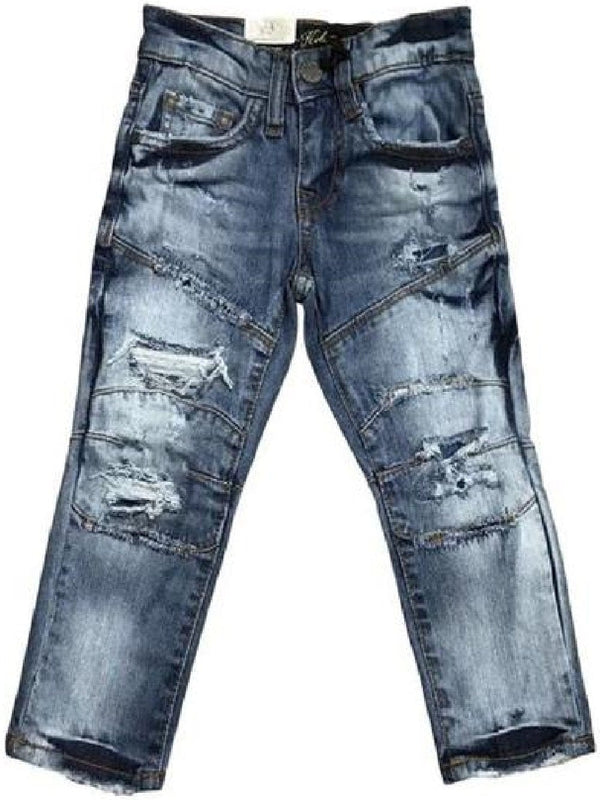 KIDS JORDAN CRAIG GENEVA MOTO DENIM - AGED WASH