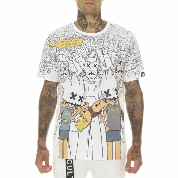 Cult Of Individuality Rage Short Sleeve Tee (White) 622A5-K36A