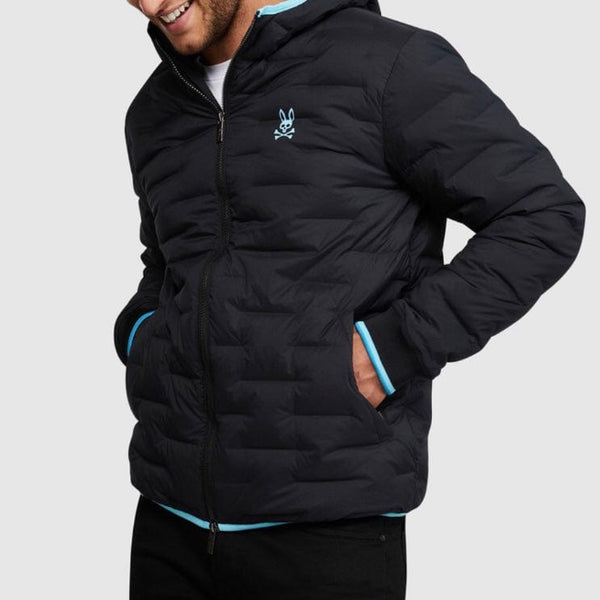 Psycho Bunny Bampton Seamless Down Jacket (Black) B6J325Q1NS